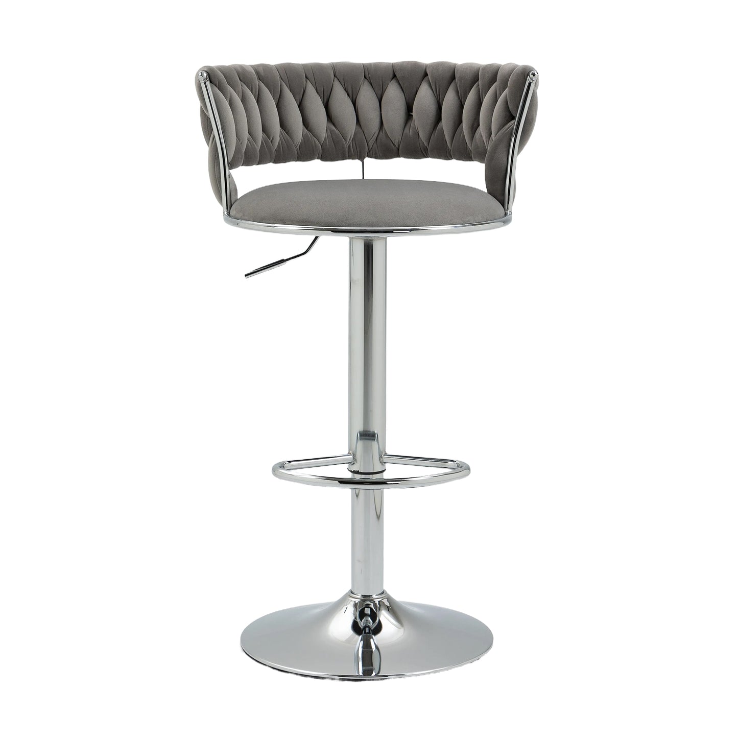 COOLMORE Swivel Bar Stools Set of 2 Adjustable Counter Height Chairs with Footrest for Kitchen, Dining Room 2PC/SET